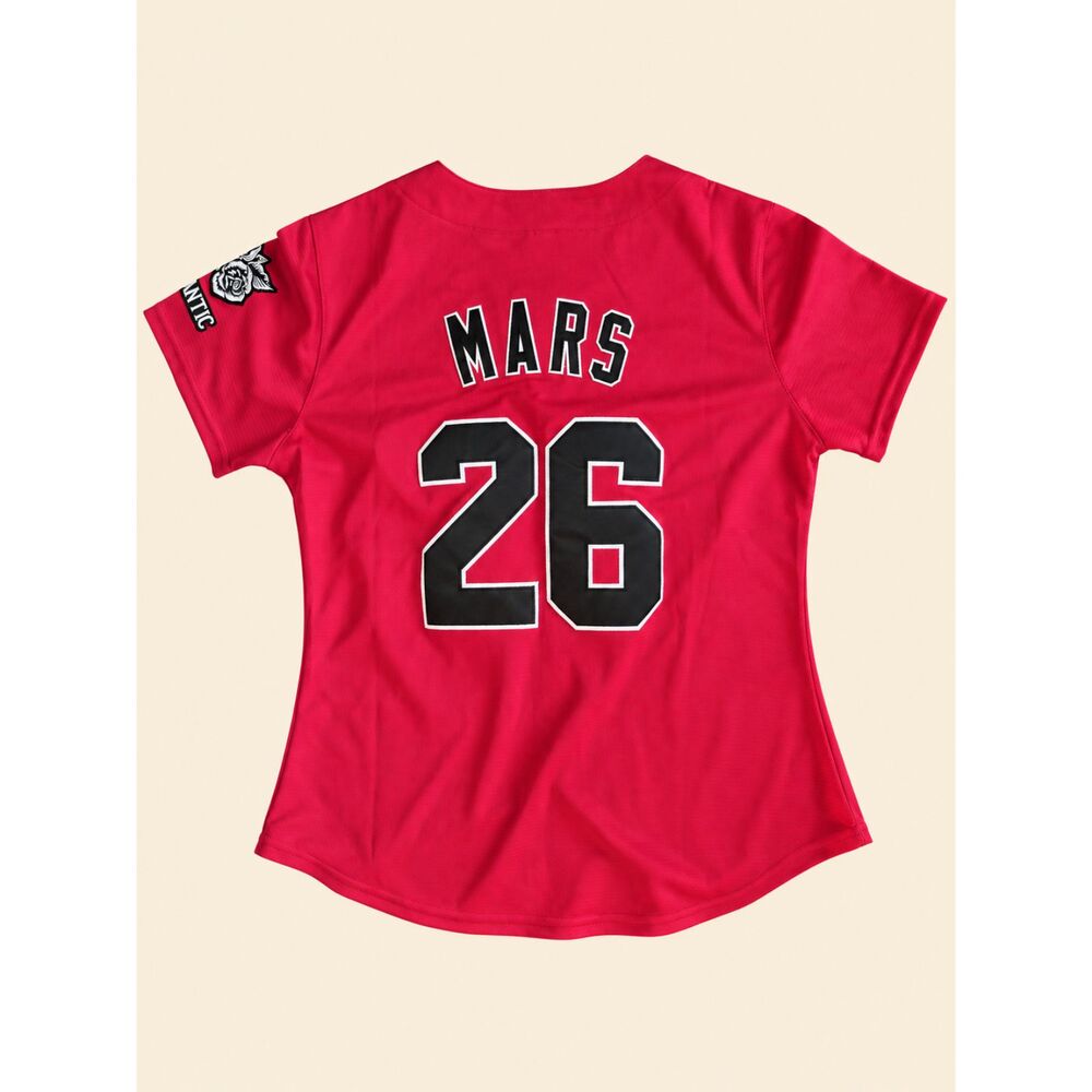 Bruno Mars The Romantic Tour 2026 Baseball Jersey Red Size M - Picture 2 of 5
